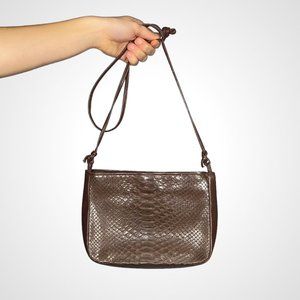 Genuine Snakeskin and Leather Cross Body Purse